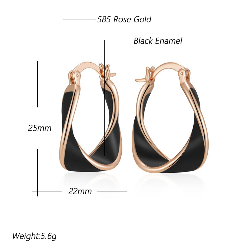Elegantes Pendientes De Aro Esmaltados