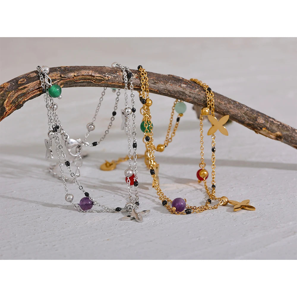Tobillera Cuentas Naturales