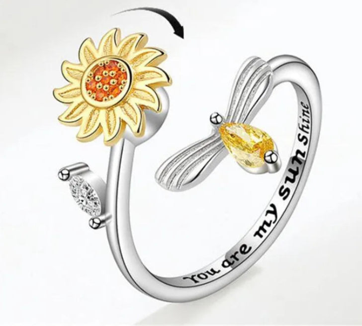 Anillo Giratorio De Girasol Antiestrés