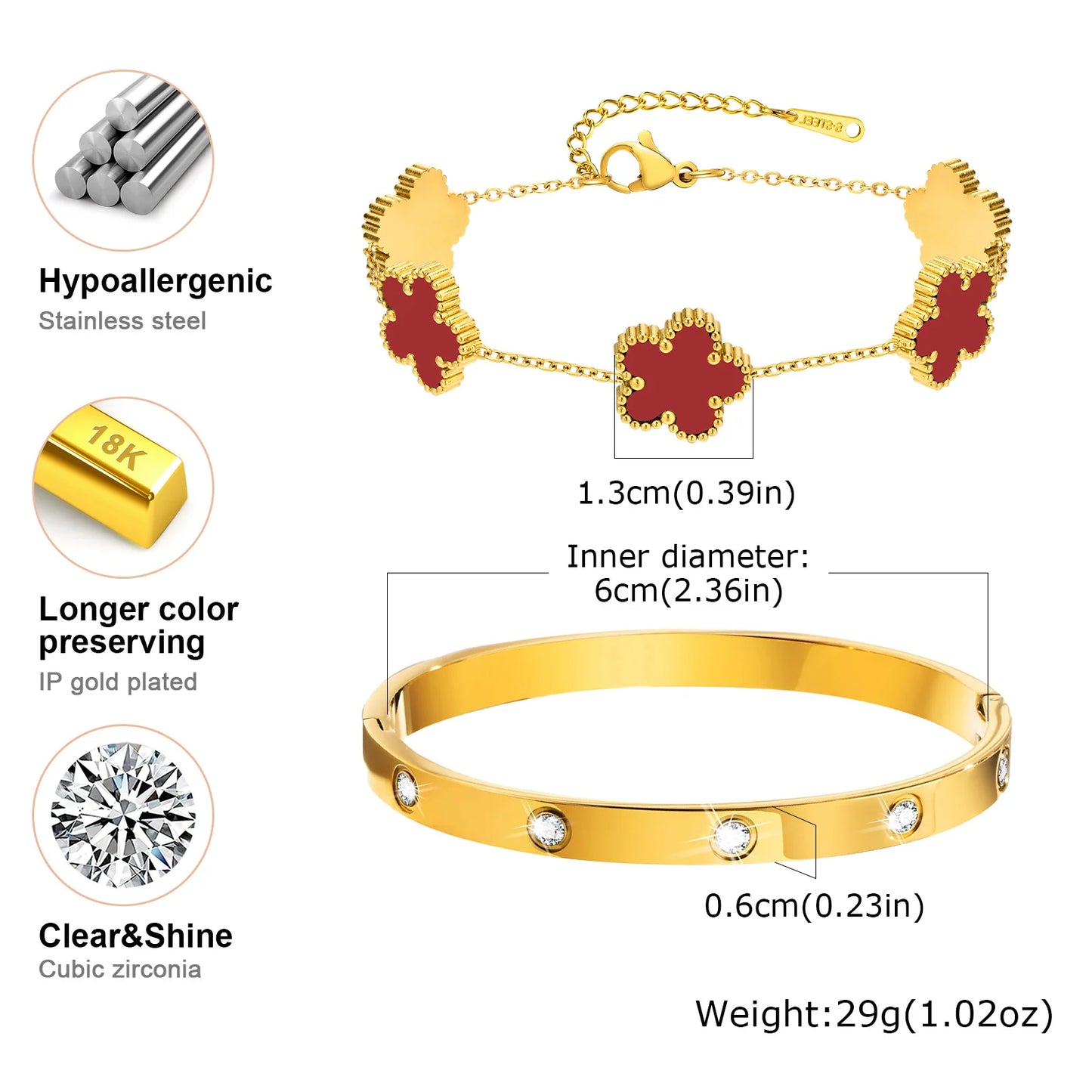 Pulsera Trébol Elegante