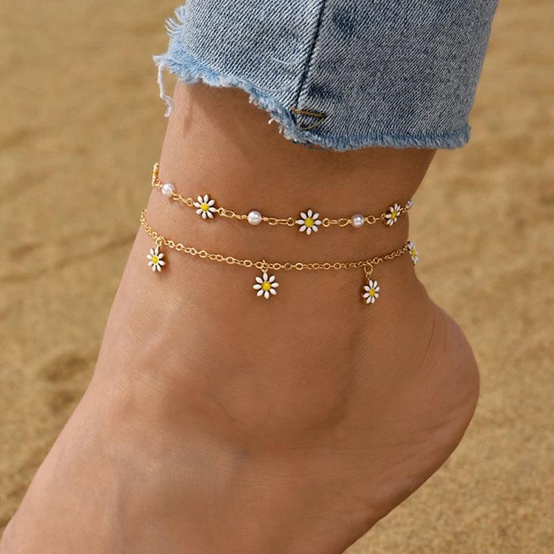 Tobillera Elegante Encanto Floral