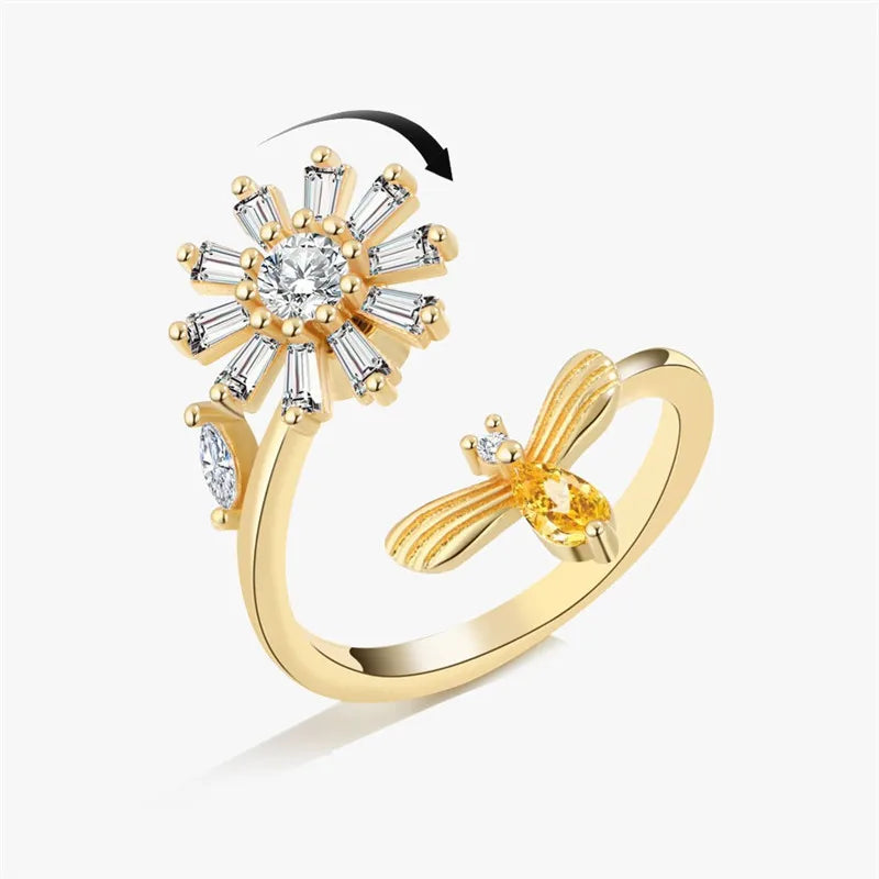 Anillo Giratorio De Girasol Antiestrés