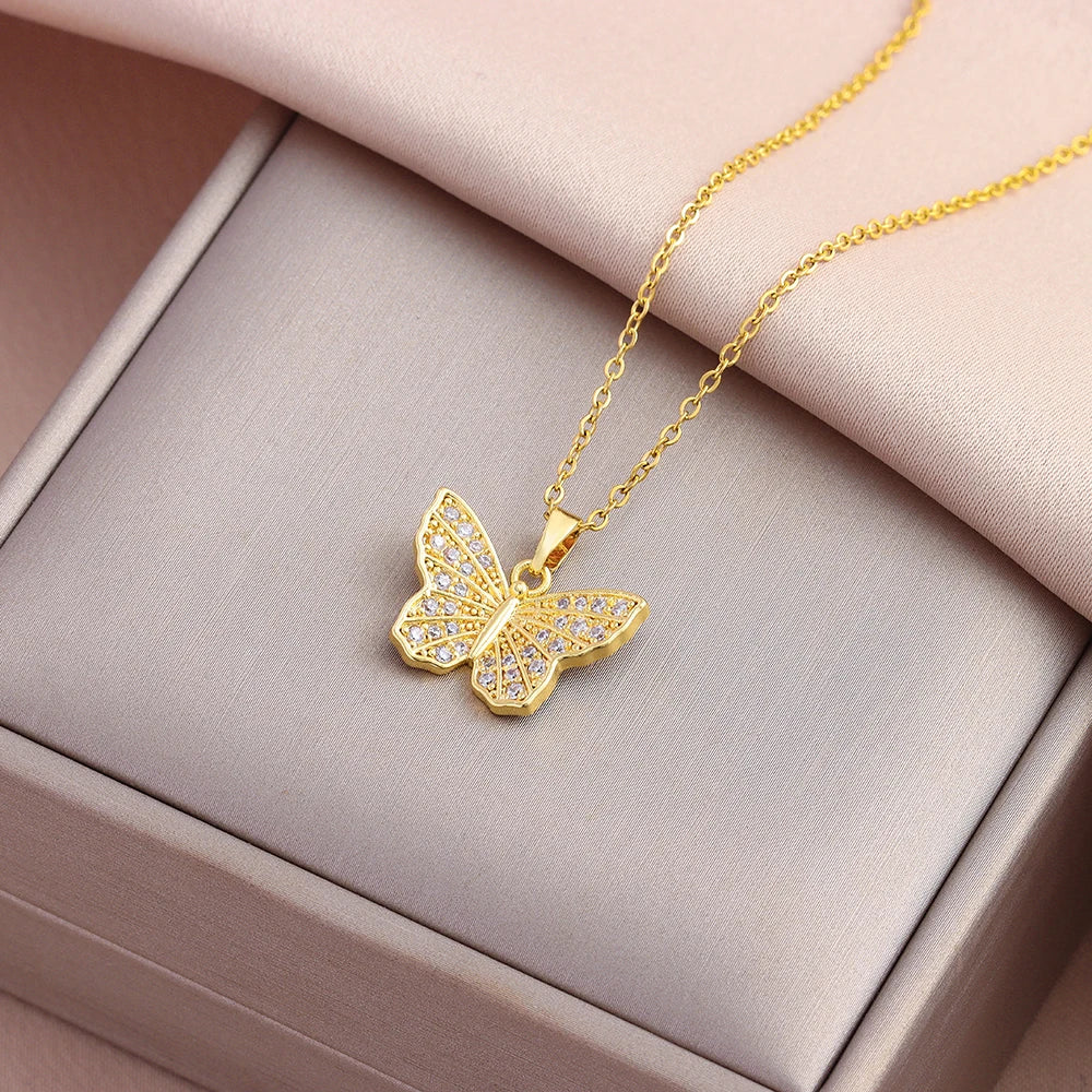 Collar Dorado Mariposa