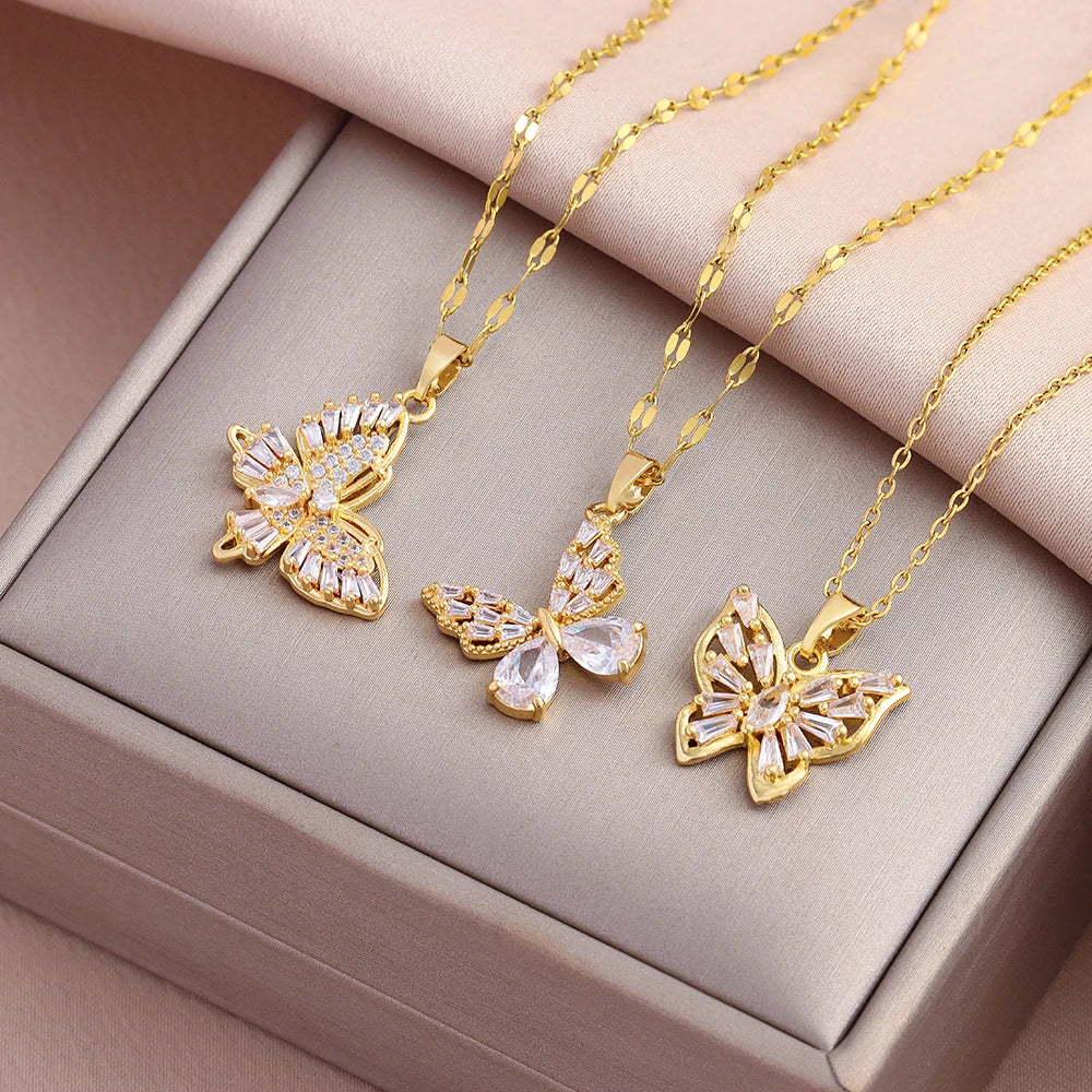 Collar Dorado Mariposa