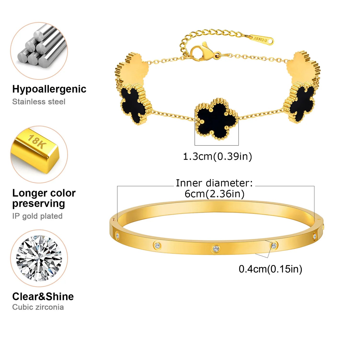 Pulsera Trébol Elegante
