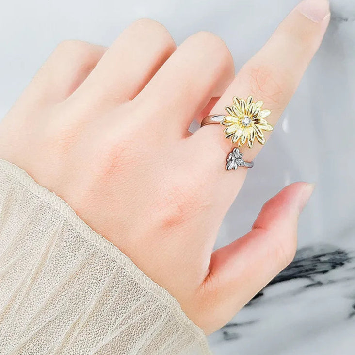 Anillo Giratorio De Girasol Antiestrés