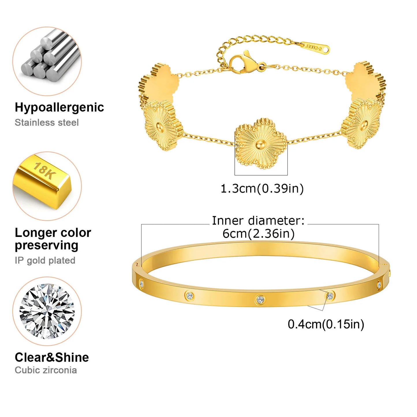 Pulsera Trébol Elegante