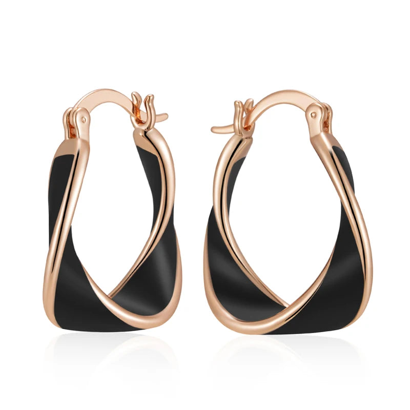 Elegantes Pendientes De Aro Esmaltados