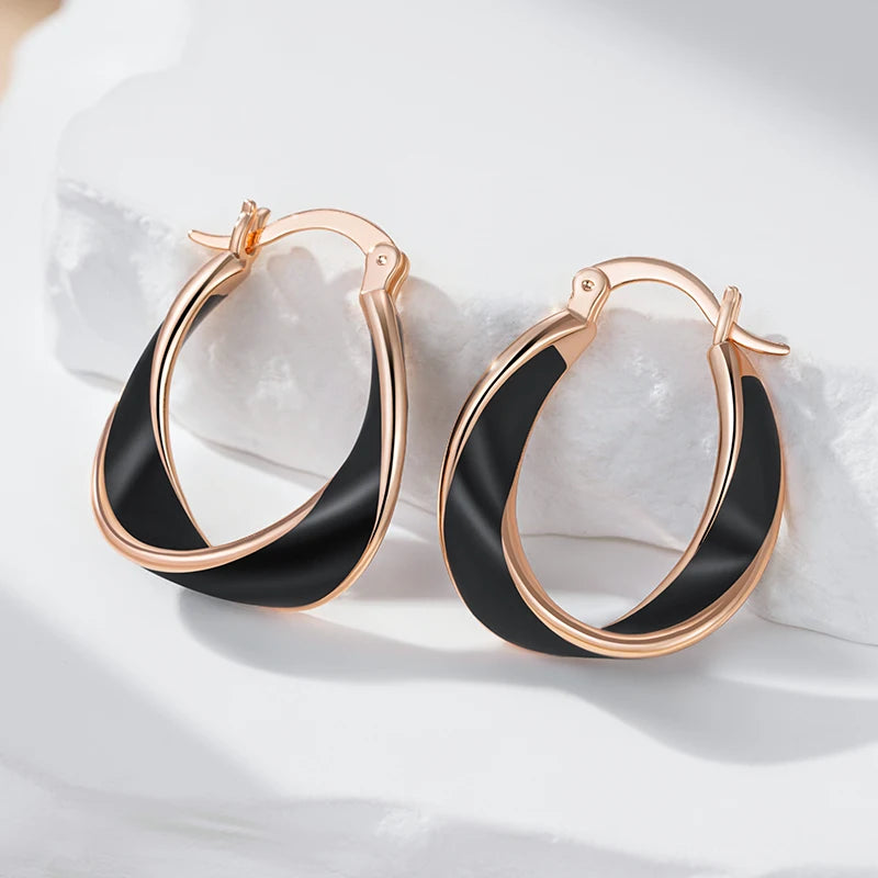 Elegantes Pendientes De Aro Esmaltados