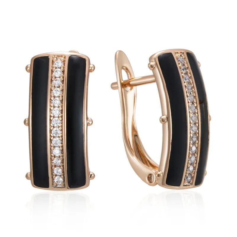 Elegantes Pendientes De Aro Esmaltados