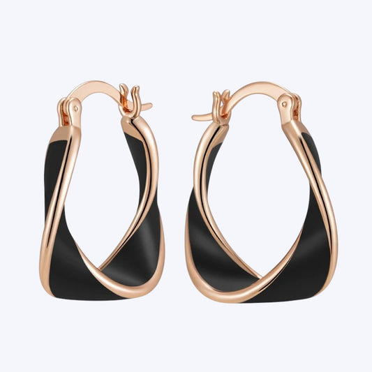 Elegantes Pendientes De Aro Esmaltados