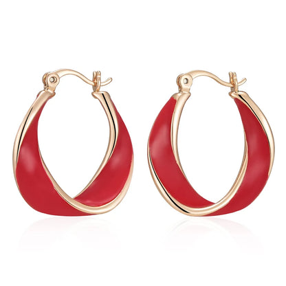 Elegantes Pendientes De Aro Esmaltados
