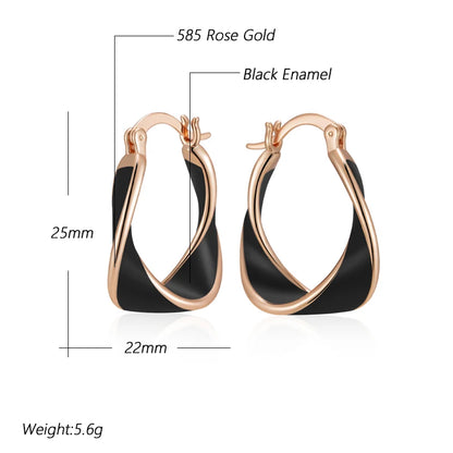Elegantes Pendientes De Aro Esmaltados