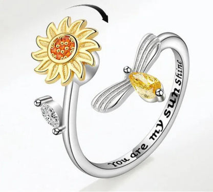 Anillo Giratorio De Girasol Antiestrés