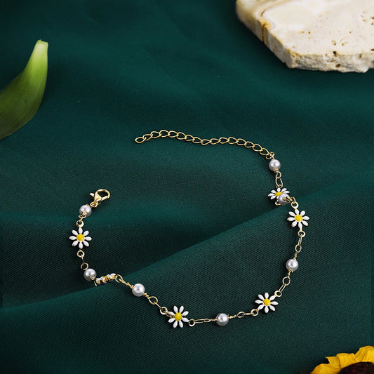 Tobillera Elegante Encanto Floral