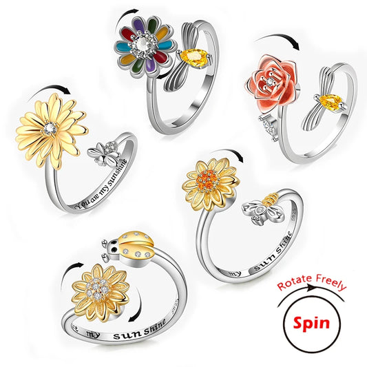 Anillo Giratorio De Girasol Antiestrés