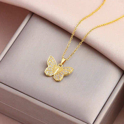 Collar Dorado Mariposa