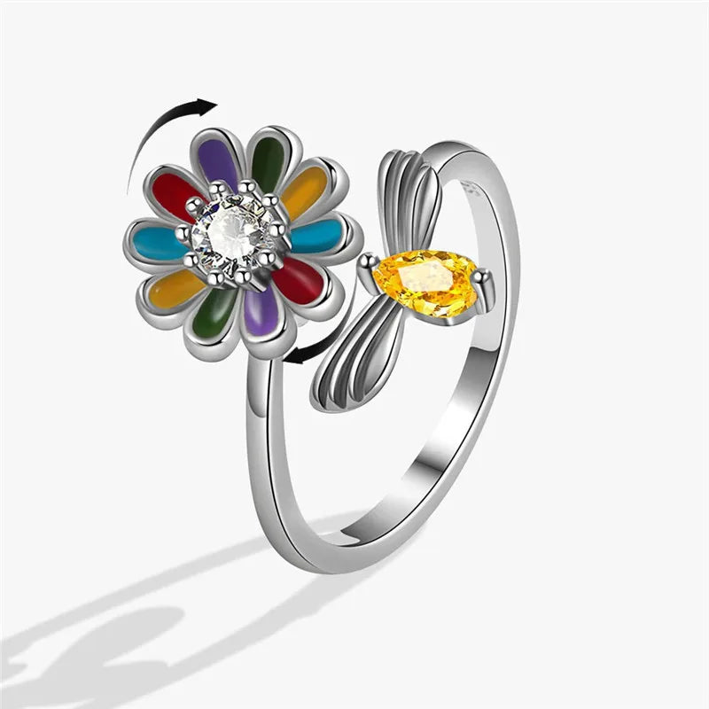 Anillo Giratorio De Girasol Antiestrés