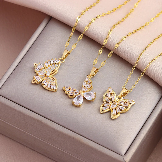 Collar Dorado Mariposa