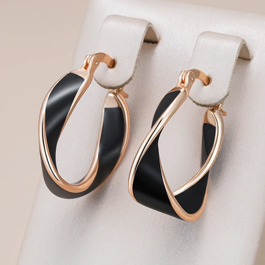Elegantes Pendientes De Aro Esmaltados