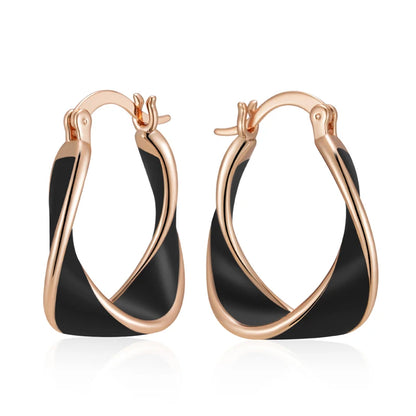 Elegantes Pendientes De Aro Esmaltados