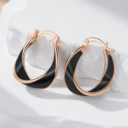 Elegantes Pendientes De Aro Esmaltados